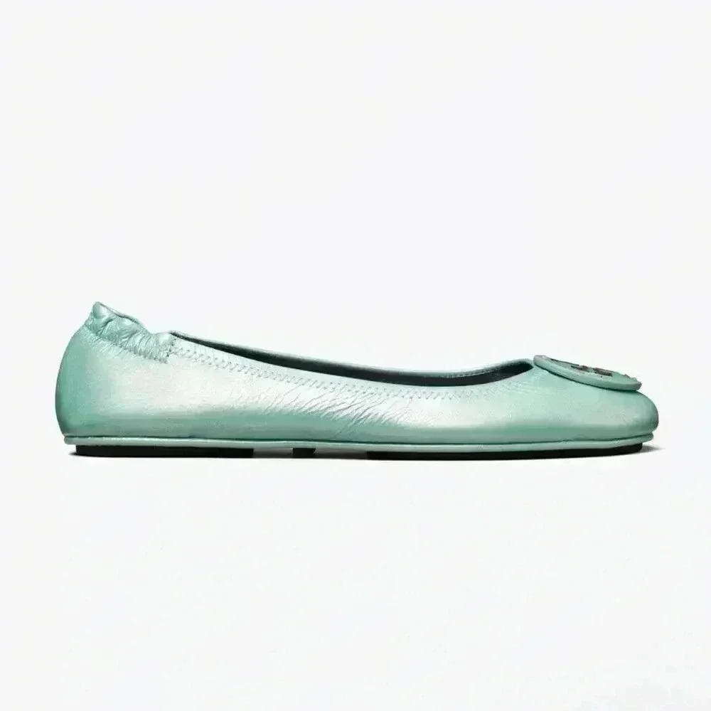 Tory Burch Minnie Travel Ballet Shoes, Size 7.5, Blue - Picture 2 of 4